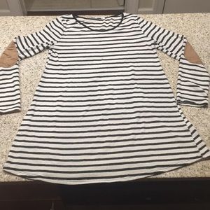 Striped Sweater with Elbow Pads!